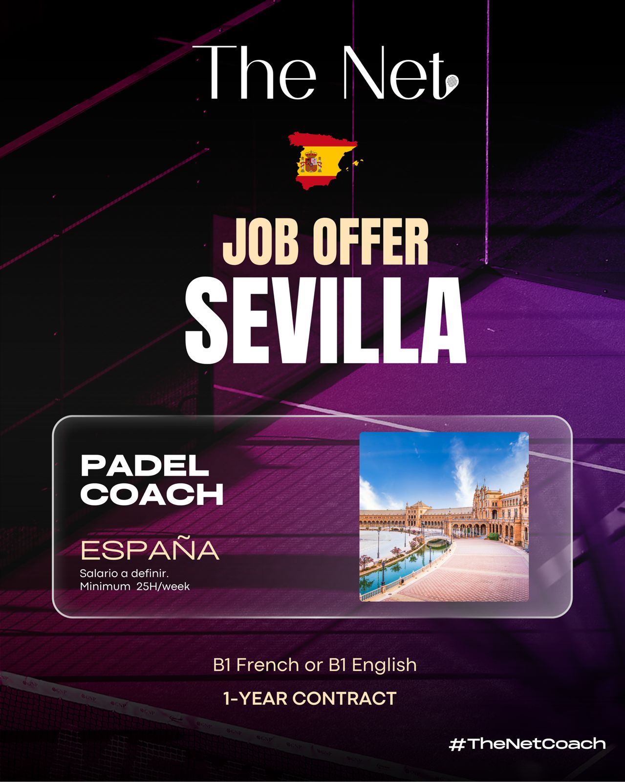 Job opportunity at Sevilla Padel Experience in SEVILLA, Spain